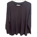 Madewell Superbrushed Easygoing Sweatshirt Black Coal 1X Crewneck Relaxed Fit Lagenlook Photo 2
