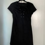 EXPRESS Lace Up Black Mini Dress - Size 0 Photo 0