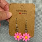 Handmade Pink and Yellow Flower Earrings Photo 0