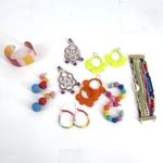 Hipanema Colorful‎ Pride Handmade Macrame Crochet Earrings Bracelets Lot Group Pink Photo 8