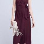 Tracy Reese  Anthropologie NWT Wine Vermont Faux Wrap Midi Dress Size 0 Photo 1