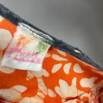 Muumuu Dress Orange White Pattern Batik Fabric‎ Short Sleeves Maxi Bow Casual Photo 8