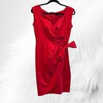 Nanette Lepore  Red Glass Wrap Faux Wrap Dress Size 4 Photo 1