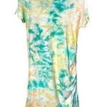 Sen tie dye ruched side short sleeve shirt dress small NWOT Photo 0