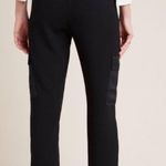 Anthropologie Maeve Delancey Satin-Trimmed Cargo Jogger Trouser Pant Black Small Photo 1