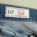 Gap  Denim Shorts 70s Flare‎ High Rise Raw Hem Distressed Light Wash 27 Photo 2