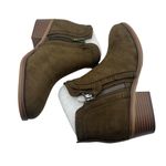 MIA Stitch Fix Olive Green Booties Suede Ankle Boots SZ 6W Western Stitch Wide Photo 4