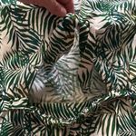 Loft NWT open back tie green palm tropical shirt sleeve romper, size large Photo 5