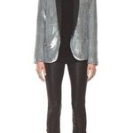 IRO  Missy sequins jacket silver leather details size 0 J1 Photo 0