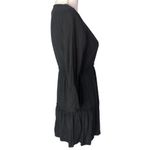 Sky And Sparrow Black Striped Tiered Ruffled 3/4 Sleeve Mini Dress Photo 73