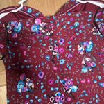 Lulu's women’s boho strapless Burgundy Floral Dress size S Red Photo 4