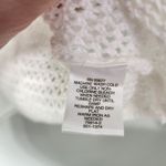 Liz Claiborne  100% Cotton Crochet Open Knit Short Sleeve Sweater White Nautical Photo 8