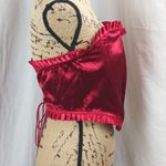 Spirit  Halloween Women's Red Ruffle Satin Lace Up Corset Top Cosplay Costume L Photo 3