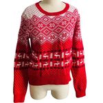 Prince & Fox Red Fair Isle Reindeer Christmas Sweater Medium Photo 1