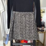 Theory  Long Sleeve Knit Tweed Combo Mini Dress Black Multi Photo 7