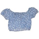 Reformation  blue white floral elastic waist adjustable strap crop top size 4 Photo 1