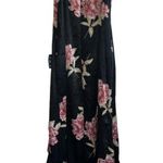 LULU’S Elegant Excellence Black Floral Satin Maxi Dress Size XL Photo 3