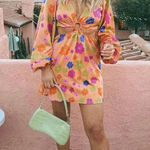 Show Me Your Mumu  Go Out Cut Out Poppin Poppy Mini Dress Balloon Sleeve Size M Photo 0