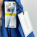 1. State NWT Tie Shoulder Smocked Peplum Top (Harbor Waves) - Medium Photo 6