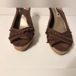 American Eagle  wedge cork platform peep-toe sandals women size 8 W Photo 2