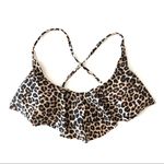 Xhilaration  Leopard Print Ruffle Flounce Bralette Bikini Top S Photo 0