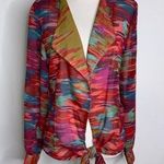 Ethyl Vibrant Colorful Sheer Cardigan Open Cover Cardigan Top Tie Waist Small Photo 0