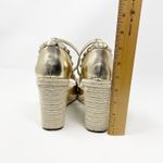 mix no. 6  Gold Metallic Wedges Espadrilles Shoes Size 11M Studded Ankle Strap Photo 6