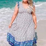 In Loom Floral Blue Midi Dress Photo 0