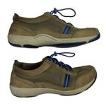 Dansko Helen Taupe Blue Slip On Sneakers EU38 US 7.5-8 No-Tie Leather Suede Work Photo 4