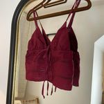 Edikted  Women's Burgundy and Red Crop-top Photo 1
