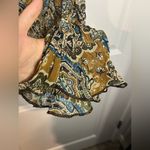 No Boundaries  Y2K Vintage Holographic Sequined Paisley Button Up Bell Sleeve Top Photo 12