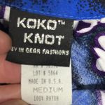 Koko Knot Rayon Blue White Floral Tropical Hawaiian Maxi Dress USA Medium Photo 9