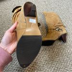 Zodiac Rare Vintage 80s Suede Boots Cowboy Western Cowgirl Boots NEW with tags Tan Size 7.5 Photo 8