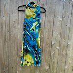Anthropologie Carina blue yellow y2k dress‎ club party summer spring Photo 3