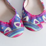 Emilio Pucci  Colorful Multicolor Pink Purple Blue Leather Round Toe Ballet Flats Photo 3