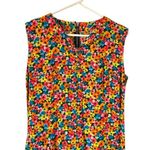 Vintage 60s Electric Yellow Pink Orange Floral Print Retro Dress large Midi Photo 1