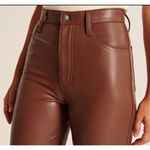 Abercrombie & Fitch 90’s Straight High Rise Vegan Leather Pants Brown Size 28 S Photo 4