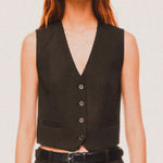 Aritzia  Babaton Black City Wool Playbook Boxy Relaxed Vest Top Minimalist Small Photo 0