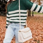 A New Day Cream Sherpa Crossbody Bag with Gold Chain Photo 0