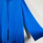 Emmelle Blue Silk Braided Neck Tie Cape Jacket Med Photo 7