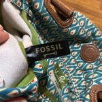 Fossil  Key-per Floral Patterned Tote with Brown Handles, Key Charm Photo 7