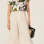 Maje  Top Loflower 100% Cotton Square-Neck Puff Sleeve 70’s Floral Print Sz US S Photo 0