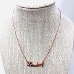 Sterling Silver “LINDSAY” rose gold  name necklace Photo 3