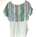 Anthropologie Porridge Elva Watercolor Aqua Grey Mixed Media Blouse Size Small Photo 7