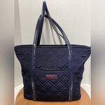 Vera Bradley  Navy Glenna Quilted Microfiber Double Strap Tote Bag Purse Travel Photo 0