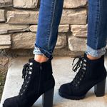 Top Moda Black Sherpa Log Sole Ankle Bootie Photo 0