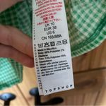 Topshop Smocked Top Puff Sleeve Green Gingham Tiered Sun Dress Size 6 Photo 3