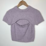 The Ragged Priest  Fuzzy Peekaboo Sweater Crop Top Photo 2