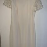 Donna Morgan  cream engagement dress with pearl sleeve. Size 8 Photo 1