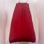 Red French Chemise Slip Dress with Embroidered Detail Size 38 Photo 2